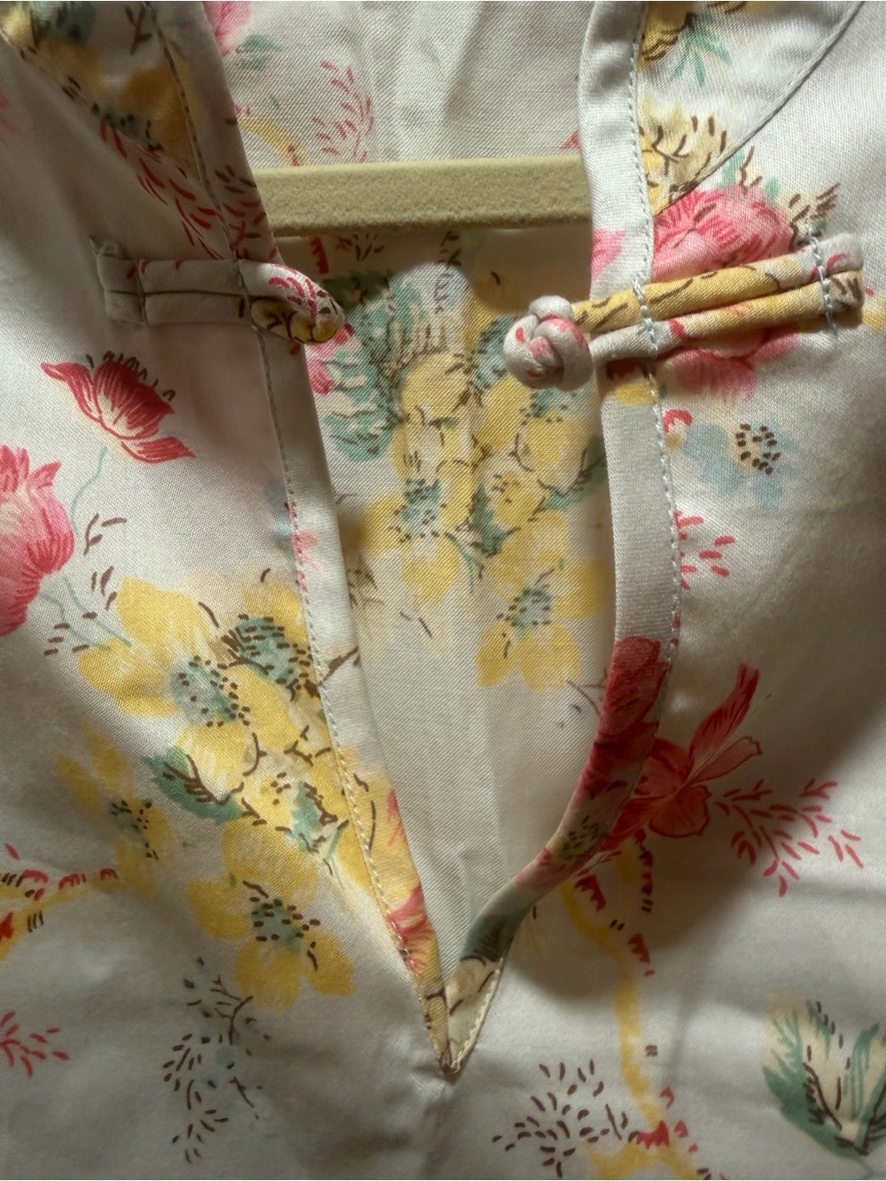 Pine Cone Hill Cream Sleeveless Floral Midi Dress with Pink & Yellow Blooms - Picture 7 of 8